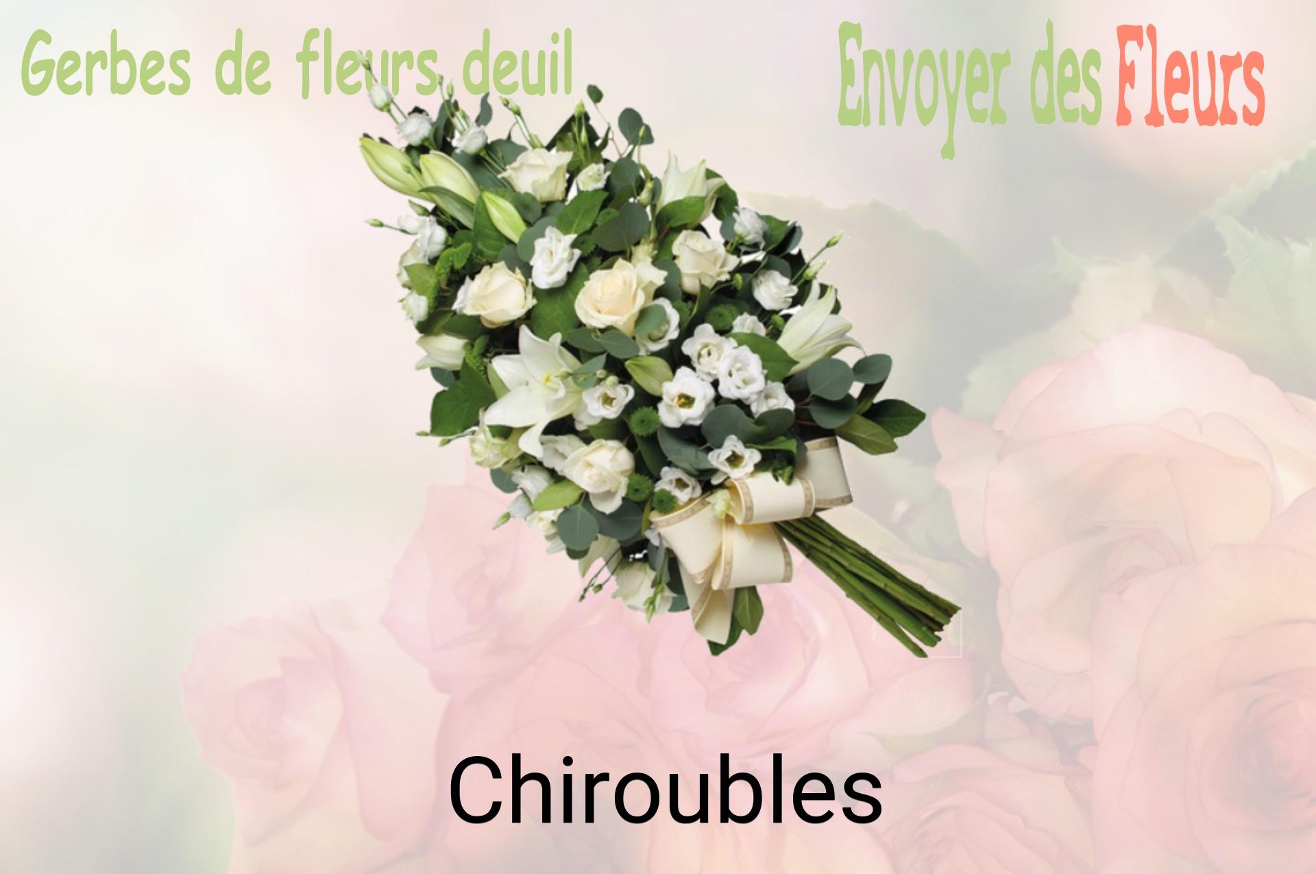 Gerbe de fleurs de deuil livrée à Chiroubles
